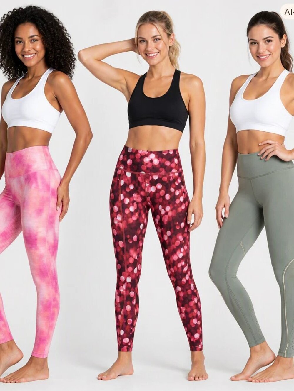 Avia High Waist Leggings Bundle M 8-10 Tie-Dye, Bokeh, Mesh Athleisure